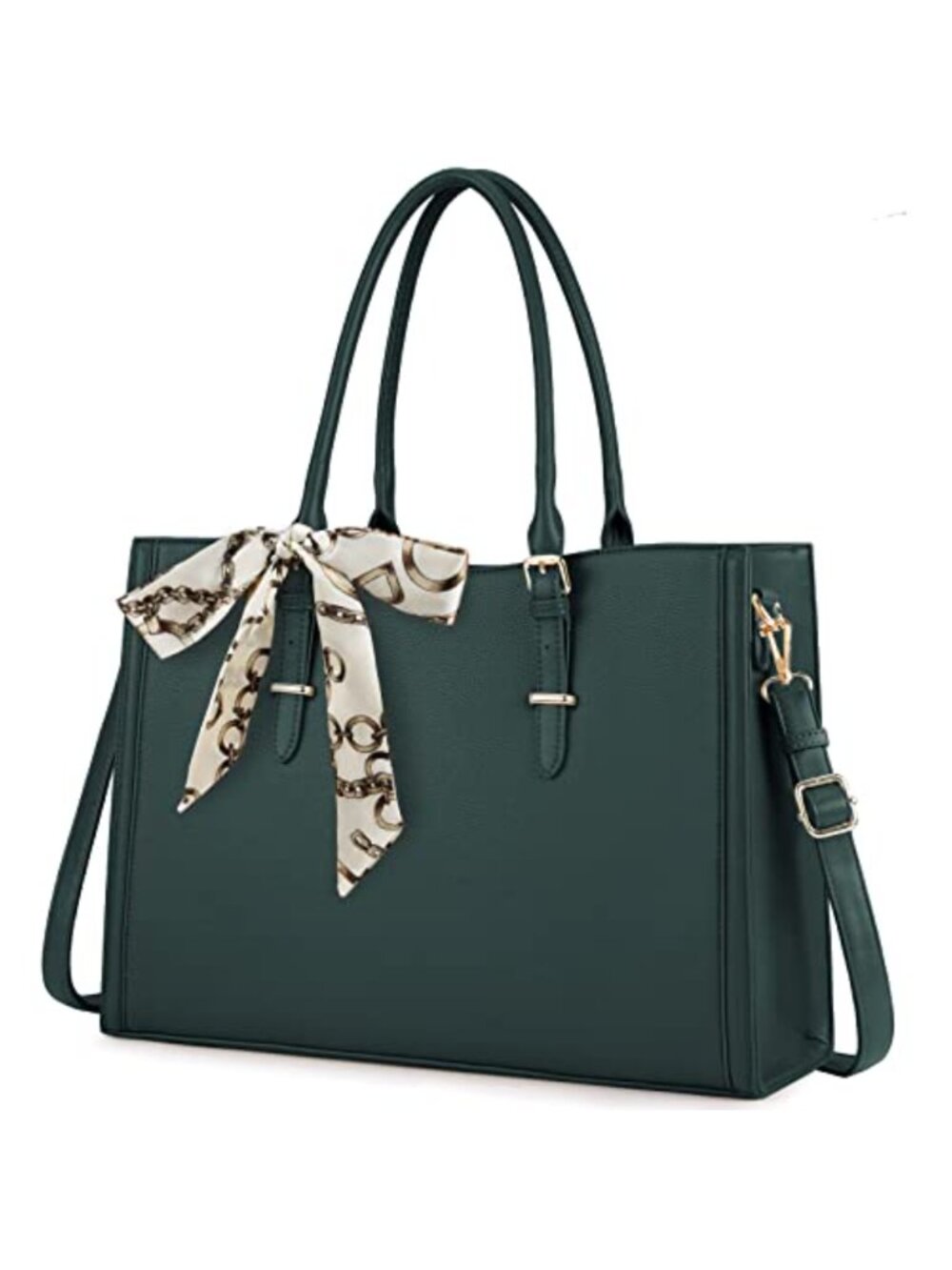 PU Leather Laptop Tote Bag 15.6 inch Waterproof Work Shoulder Bag